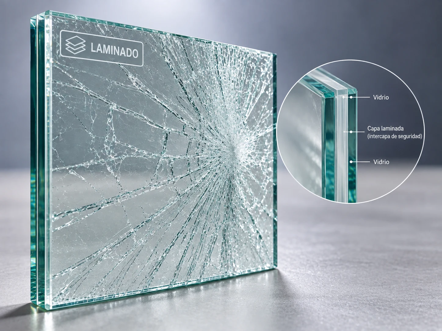 Aplicación referencial de vidrio laminado